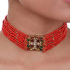 Gold Plated Pacchi Navrattan Coral Choker Set