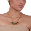 Gold Plated Pacchi Green Gold Chain Necklace Set