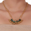 Gold Plated Pacchi Green Gold Chain Necklace Set