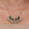 Gold Plated Pachi Green Necklace Set