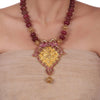 Gold Plated Sankranti Temple Ruby Necklace