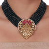 Gold Plated Sankranti Temple Onyx Kundan Necklace Set