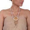 Gold Plated Sankranti Temple White Necklace Set
