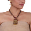 Gold Plated Sankranti Temple Ruby Kundan Necklace Set