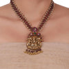 Gold Plated Sankranti Temple Ruby Kundan Necklace Set