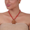 Gold Plated Sankranti Temple Coral Necklace Set