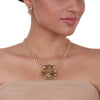 Gold PlatedSankranti Temple Kundan Necklace Set