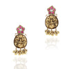 Gold Plated Deva Lakshmi Red Kundan Necklace Set