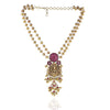 Gold Plated Deva Lakshmi Red Kundan Necklace Set