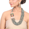 Gold Plated Manihaar Multi Stone Necklace Set