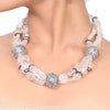 Silver Plated Dor Crystal Zircon Necklace Set