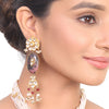 Gold Plated Manihaar  Kundan Painting Necklace set
