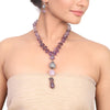 Silver Plated Dor Amethyst  Zircon Necklace set