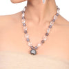 Silver Plated Dor Crystal  Zircon Necklace Set