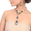 Silver Plated Dor Crystal  Zircon Ball Necklace Set