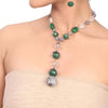 Silver Plated Dor Crystal  Zircon Ball Necklace Set