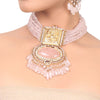 Gold Plated Manihaar Rose Quartz Necklace Set