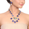 Gold Plated Manihaar Kundan Lapiz Necklace Set