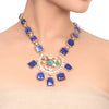 Gold Plated Manihaar Kundan Lapiz Necklace Set