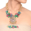 Gold Plated Manihaar Green Aventurine Necklace Set