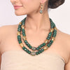 Gold Plated Dor Green Onyx Necklace Set