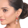 Silver Plated Dor Coral Zircon Necklace Set