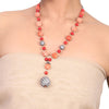 Silver Plated Dor Coral Zircon Necklace Set