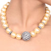 Silver Plated Dor Golden Pearl Necklace Set