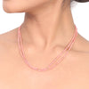 Gold Plated Dor Pink Coral Necklace Set