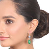 Silver Plated Dor Green Onyx Zircon ball  Necklace Set