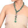 Silver Plated Dor Green Onyx  Zircon Necklace Set