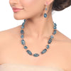 Silver Plated Dor Blue Agate Necklace Set