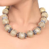 Gold Plated Dor Zircon Ball Necklace Set