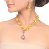 Silver Plated Dor Yellow Agate Necklace Set