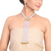 Gold Plated Samastham Blue Kundan Necktie Necklace Set