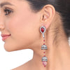 Silver Plated Kundala Garnet  Victorian Earrings