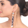 Gold Plated Kundala Iolite Tassel Earrings