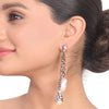 Silver Plated Kundala Zircon Tassel Chain Earrings