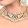 Gold Plated Vivaah Blue Green Kundan Necklace Set