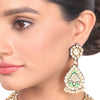 Gold Plated Vivaah Blue Green Kundan Necklace Set