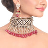 Gold Plated Vivaah Red Kundan Choker Set