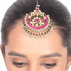 Gold Plated Vivaah Red Green Kundan Tikka