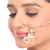 Gold Plated Vivaah Kundan Flower Nath