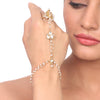 Gold Plated Vivaah Pearl Kundan Haathphool Pair