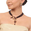 Gold Plated Taraash Amethyst Necklace Set