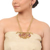 Gold Plated Taraash Red Kundan Long Necklace Set