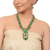 Gold Plated Taraash Green Kundan Necklace Set