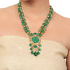 Gold Plated Taraash Green Kundan Necklace Set
