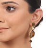 Gold Plated Taraash Tiger's Eye Kundan Necklace Set