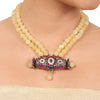 Gold Plated Taraash Lemon Zircon Necklace Set